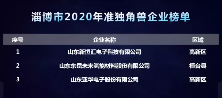 淄博瞪羚企業(yè)、獨角獸企業(yè)榜單公布，新恒匯列準獨角獸企業(yè)榜單之首！